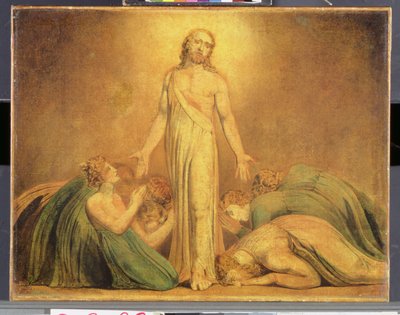 Cristo apareciendo a los apóstoles después de la resurrección, 1795-1805 de William Blake